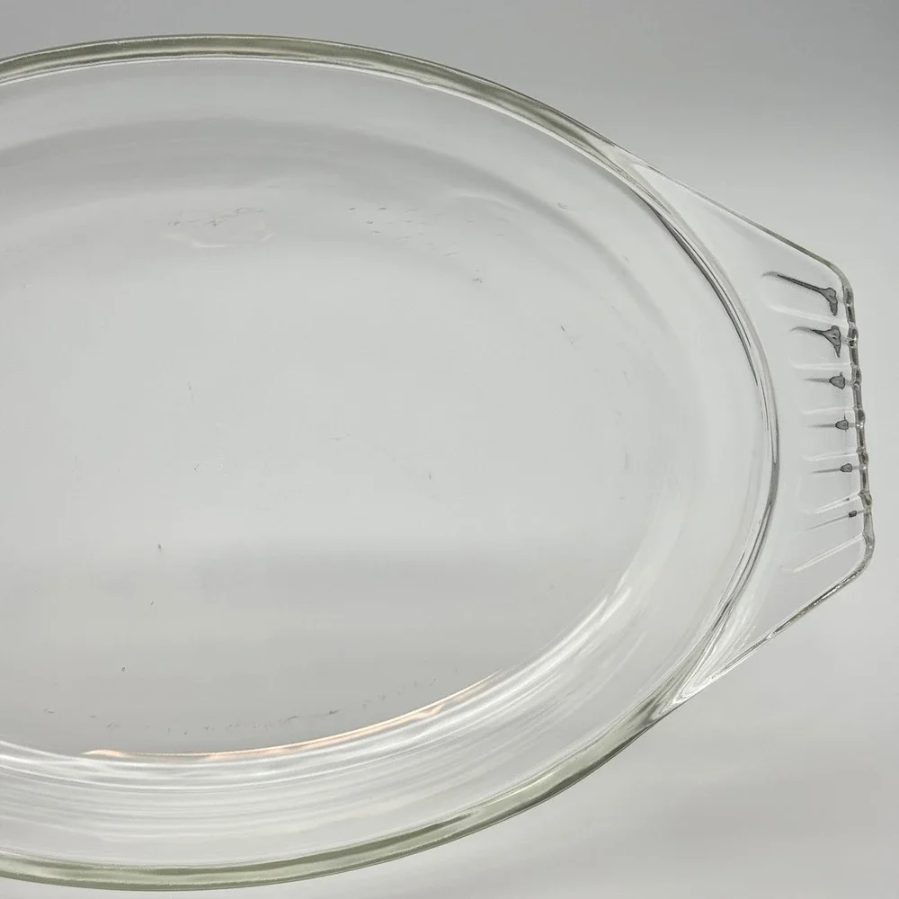 Pyrex 088 Oval Roasting Pan 3 Quart Clear Glass Casserole Vintage USA